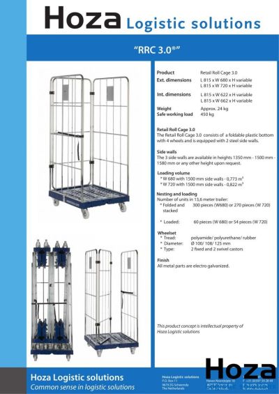 Retail Rolcontainer 3.0 ('RRC 3.0' 3-heks)